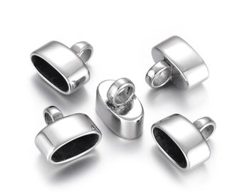 316L Rvs End Cap Kralen voor 12x6mm Koord, End Kralen met lus, eindstuk, Sieraden DIY Matel Accessoires