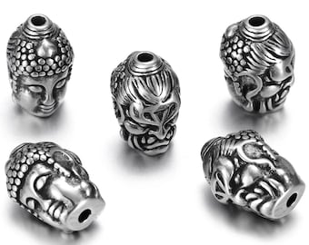 Stainless Steel Demon Buddha Beads,  14x8x9mm, 1Pc.
