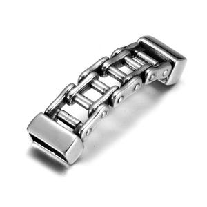 Stainless Steel Chain Connector For 12x6mm Leather Cord , Jewelry Making Bracelet Components