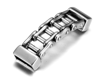 Stainless Steel Chain Connector For 12x6mm Leather Cord , Jewelry Making Bracelet Components