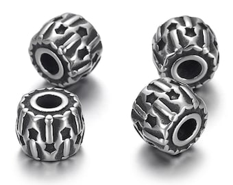 Stainless Steel Beads, Large Hole Beads , 9x12x12mm, 1Pc.