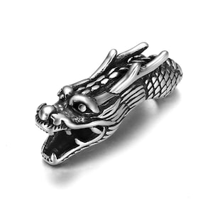 Stainless Steel Bead Tube Dragon, Jewelry Slide Bead, Hole is 6mm