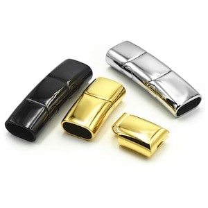 Stainless Steel Magnetic Clasp Flat Hole 10*3mm Leather Cord Clasps Magnet  Buckle DIY Bracelet