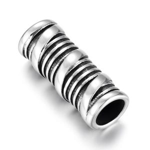 Cylinder Stainless Steel Tube Bead , Jewelry Slide Bead, Hole is 6mm, Sold Individually