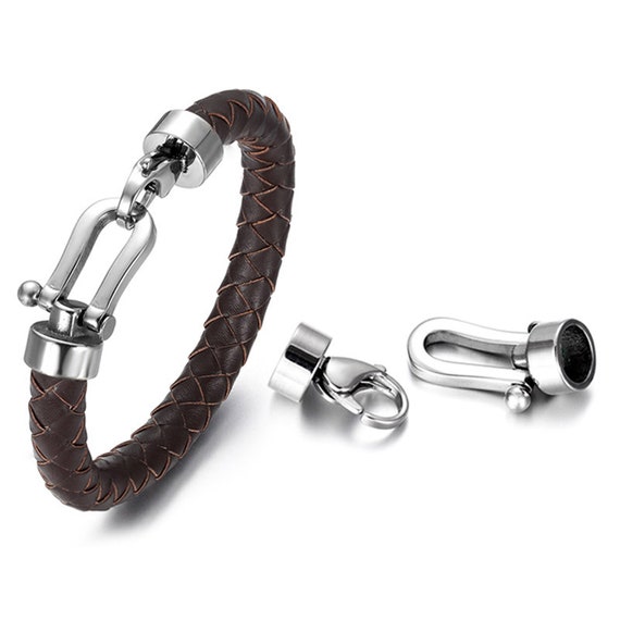 316L Stainless Steel Clasps , Only Clasps , Hole 8mm Lobster Clasp , for Leather Bracelet Making , Jewelry Making Connector DIY Accessories