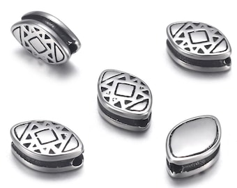 Stainless Steel Beads, 13x8x5mm, 1Pc.