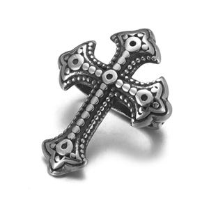 Stainless Steel Cross Bead for 12x6mm Leather Bracelet Making, Slide Bead, Jewelry DIY Accessories, Sold Individually