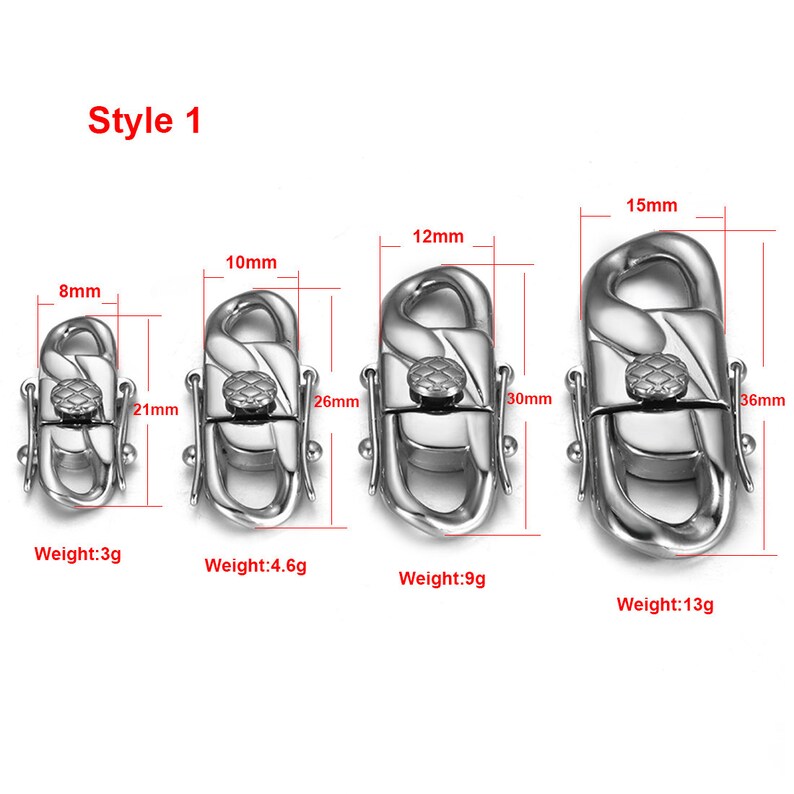 Chiusure a molla in acciaio inossidabile di alta quanlity per bracciale a catena Buba, connettori, chiusura a specchio Accessori gioielli fai da te immagine 3