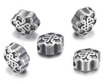 Stainless Steel Beads, 10x8x5mm, 1Pc.