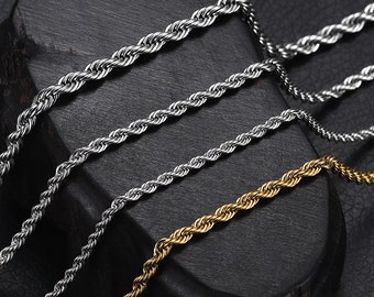 Colliers de chaîne à vis en acier inoxydable de base de 60 cm, pour la fabrication de colliers, composants de fabrication artisanale de bijoux en métal pour hommes et femmes, chaîne de collier