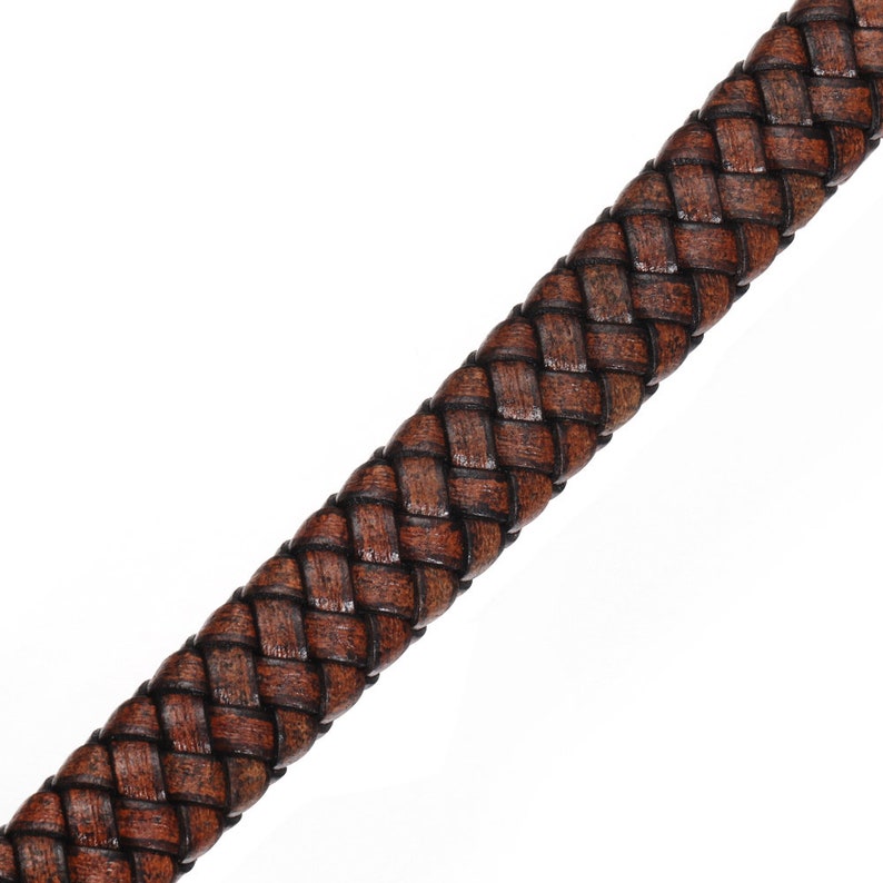 Cordon en cuir plat de 126mm, cordon ininterrompu tressé pour la fabrication de Bracelets, composant de fabrication d'artisanat de bijoux de Bracelet d'hommes image 10