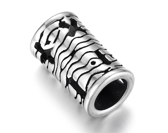 Cylinder Hollow Stainless Steel Tube Bead , Jewelry Slide Bead, Hole is 6mm, Sold Individually