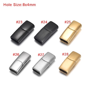 Stainless Steel Magnetic Clasps for Leather Bracelet, 126mm, 10x5mm, 8x4mm Hole, Magnet Clasp Closure DIY Accessories Jewelry Making image 7