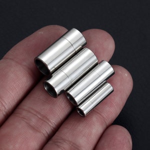 Fermoirs magnétiques en acier inoxydable pour bracelet en cuir, trou de 3 mm 5 mm 6 mm 7 mm, fermoir magnétique, accessoires de bricolage fabrication de bijoux, finition miroir image 3