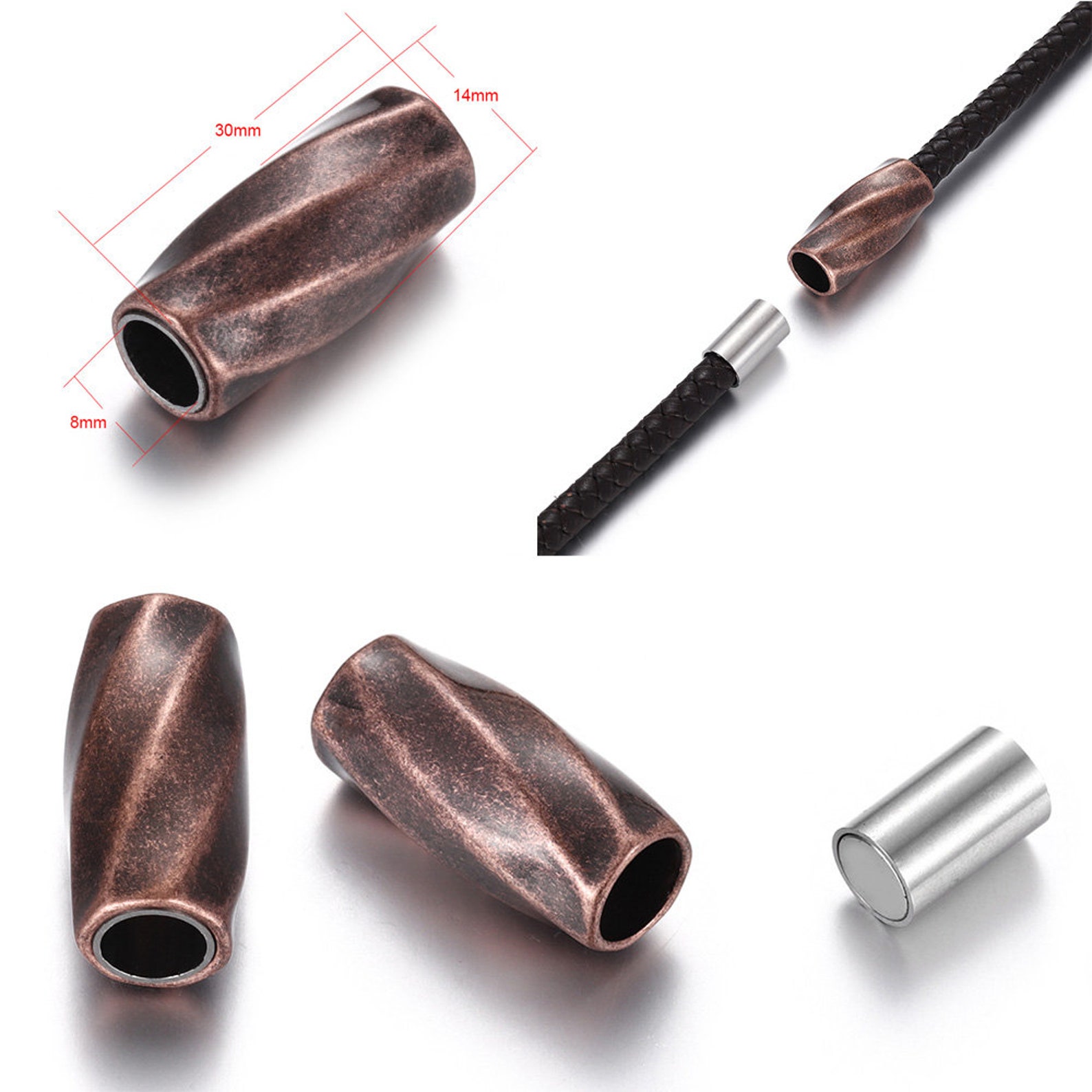 5Sets Stainless Steel Clasps for Leather Bracelet Making 8mm Etsy