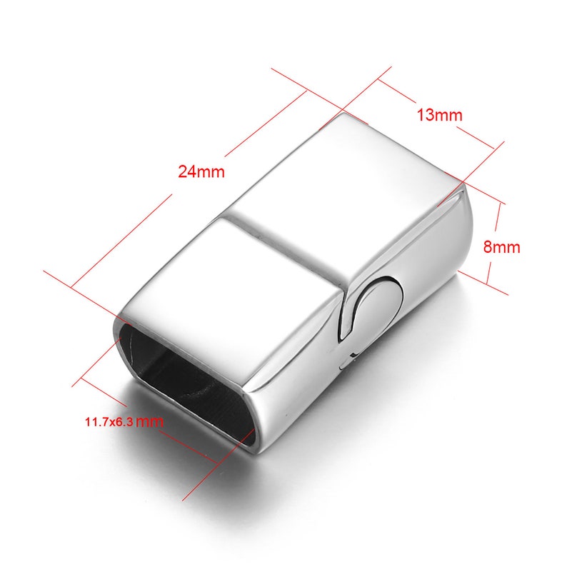 Fermoirs magnétiques en acier inoxydable pour Bracelet en cuir, trou de 126mm, fermeture à fermoir magnétique, accessoires de bricolage, résultats de fabrication de bijoux image 7