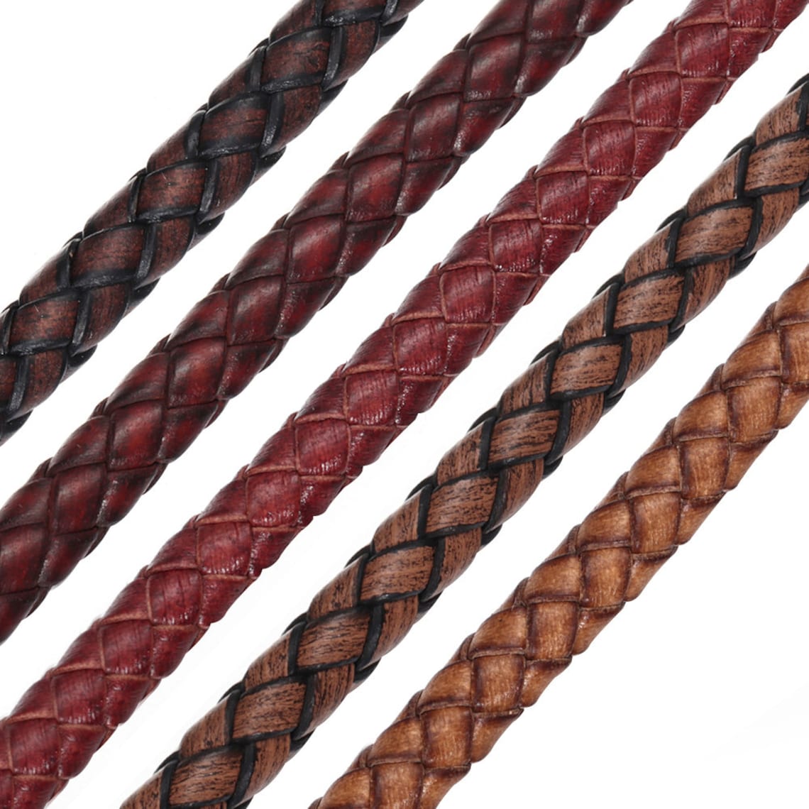 6mm Round Leather Cord Braided Natural Uninterrupted Cord Etsy