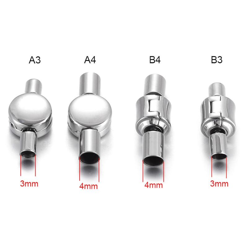 Fermoirs Europe en acier inoxydable pour la fabrication de bracelets en cuir, trou de 3 mm 4 mm, fermoirs de style Pandora Fournitures dartisanat, composants de bricolage de bijoux image 2