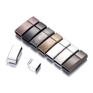 2Sets Stainless Steel Magnetic Clasps for Leather Bracelet, 12*6mm Hole, Magnet Clasp Closure for DIY, Jewelry Making Findings Accessories