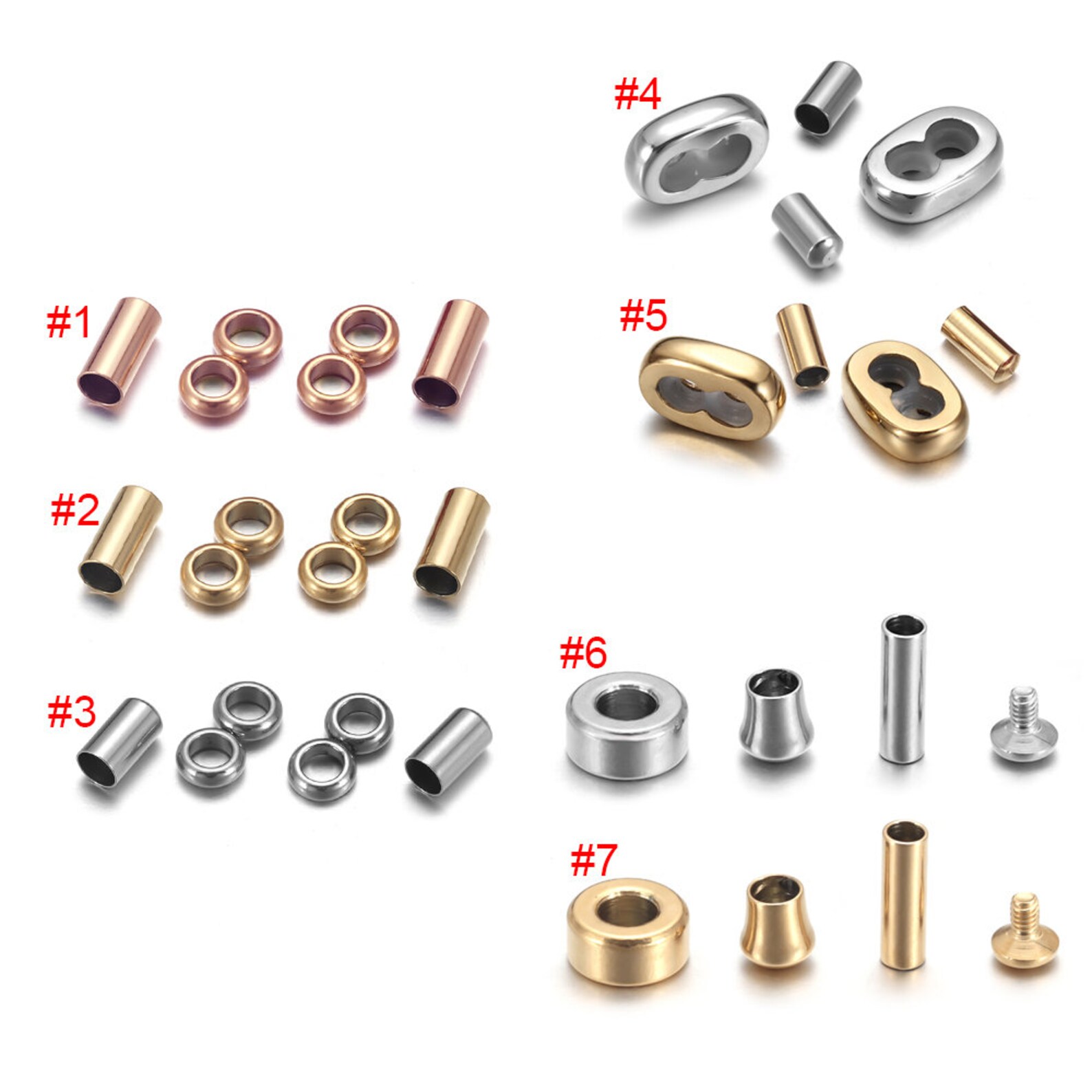 5sets 18K Gold Stainless Steel Adjustable Clasp Charms for Etsy