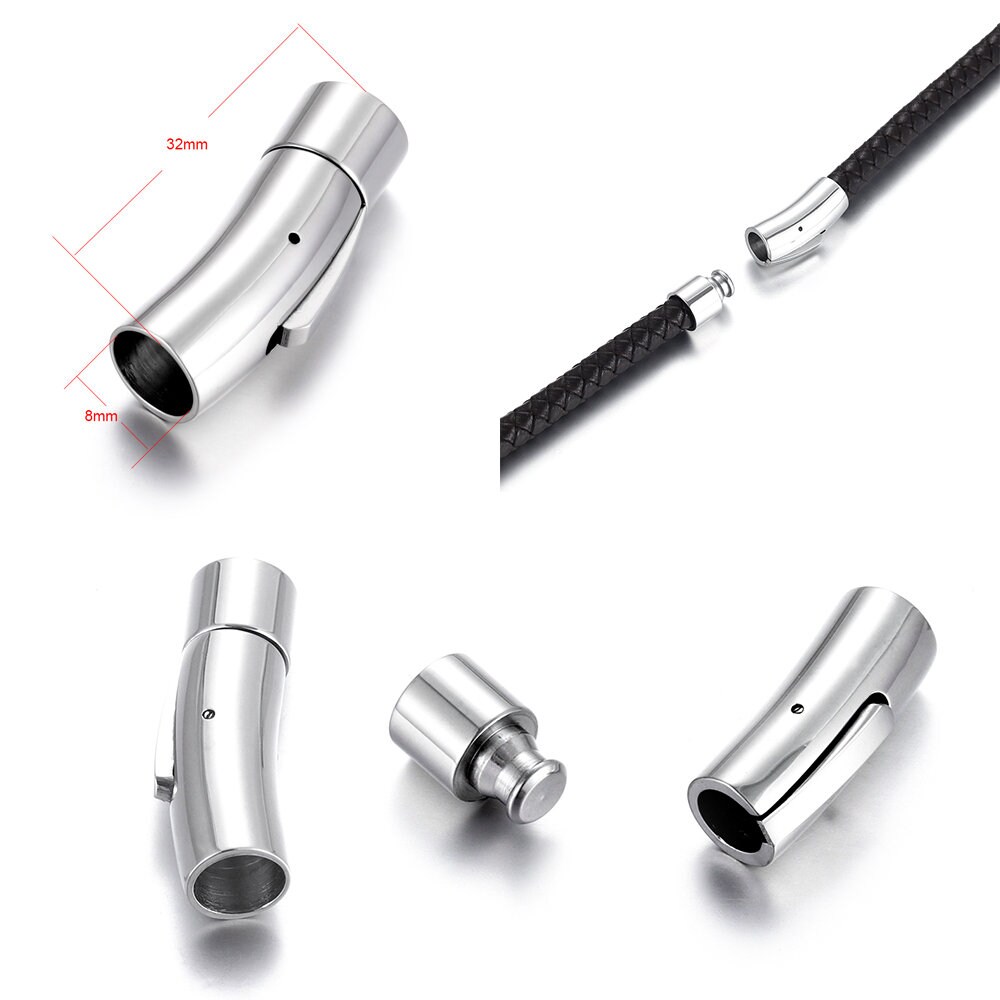 5Sets Stainless Steel Clasps for Leather Bracelet Making 8mm Etsy