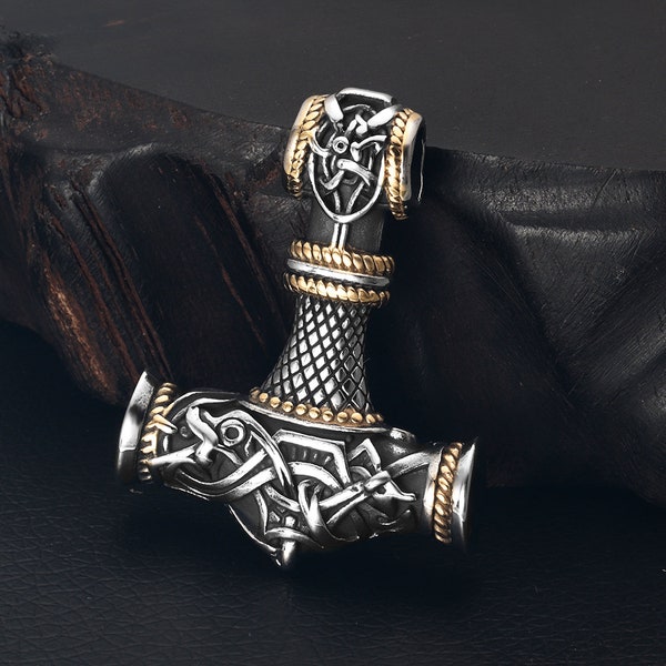 Stainless Steel Men Pendants , Gold Plating Viking Pendant , Pendant Only , Necklace Jewelry Making Accessories , Punk Norse Axe Rune