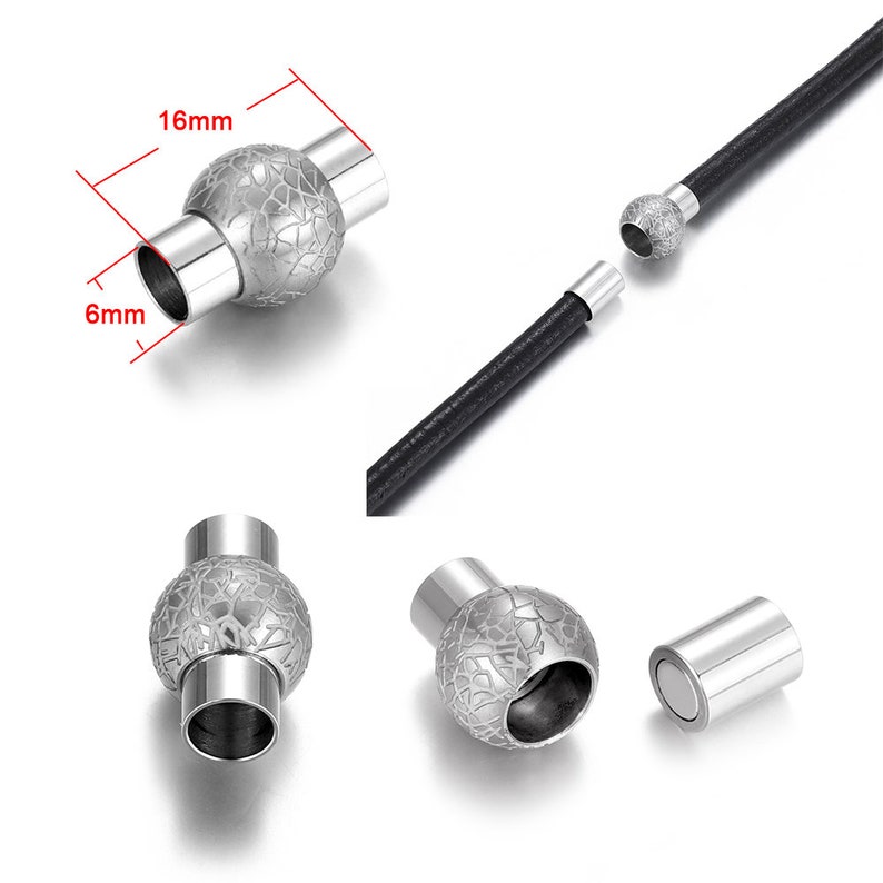 Stainless Steel Clasps for Leather Bracelet 6mm Etsy