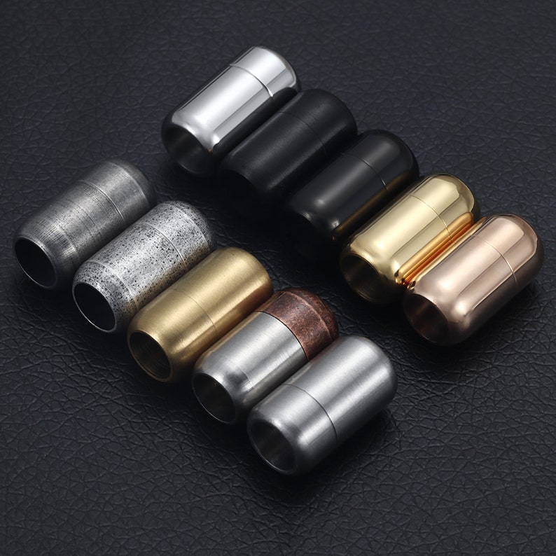 5Clasps Stainless Steel Clasps for Leather Bracelet Making, 3-8mm Hole, Jewelry DIY , Strong Magnet Closure, Bracelets Accessories image 6