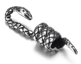 Crochet hélicoïdal en acier inoxydable pour fabrication de bijoux, fermoir crochet pour bracelet, double trou 6 mm