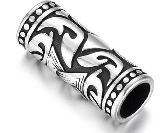 Cylinder Stainless Steel Tube Bead , Jewelry Slide Bead, Hole is 9mm, Length 30mm, Sold Individually