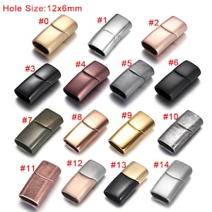 Stainless Steel Magnetic Clasps for Leather Bracelet, 126mm, 10x5mm, 8x4mm Hole, Magnet Clasp Closure DIY Accessories Jewelry Making image 5