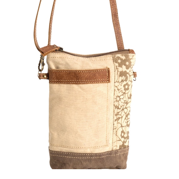 floral canvas crossbody bag