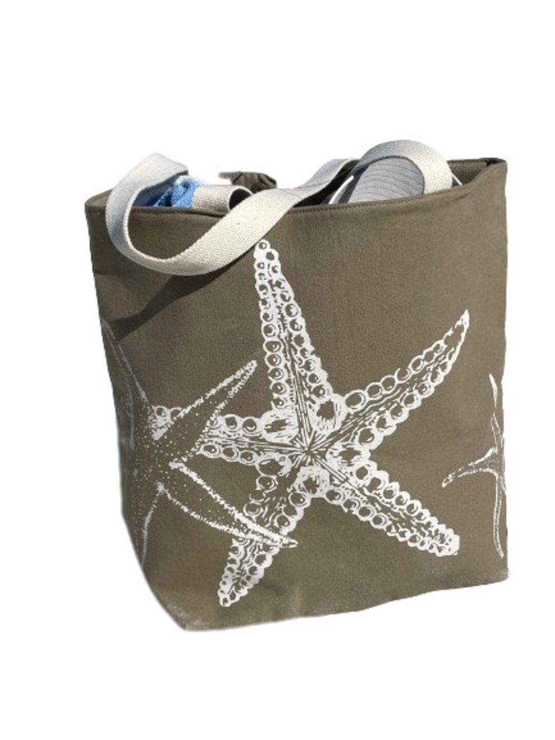 Best Beach Bag Ever Repurposed & Upcycled Military Canvas Starfish