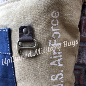 US Air Force Repurposed Military Canvas Crossbody Bag UpCycled Military Tent Canvas Air Force Mom Air Force Wife Air Force Purse Great Gift image 2
