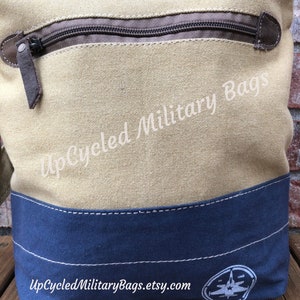 US Air Force Repurposed Military Canvas Crossbody Bag UpCycled Military Tent Canvas Air Force Mom Air Force Wife Air Force Purse Great Gift image 3