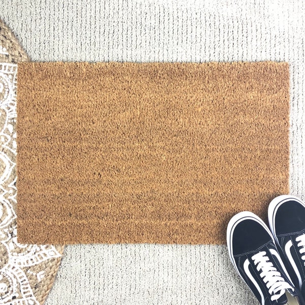 Plain doormat, hochwertige Fußmatte aus Kokosfasern, ohne Aufschrift, Schmutzfangmatte, Vorleger, Teppich