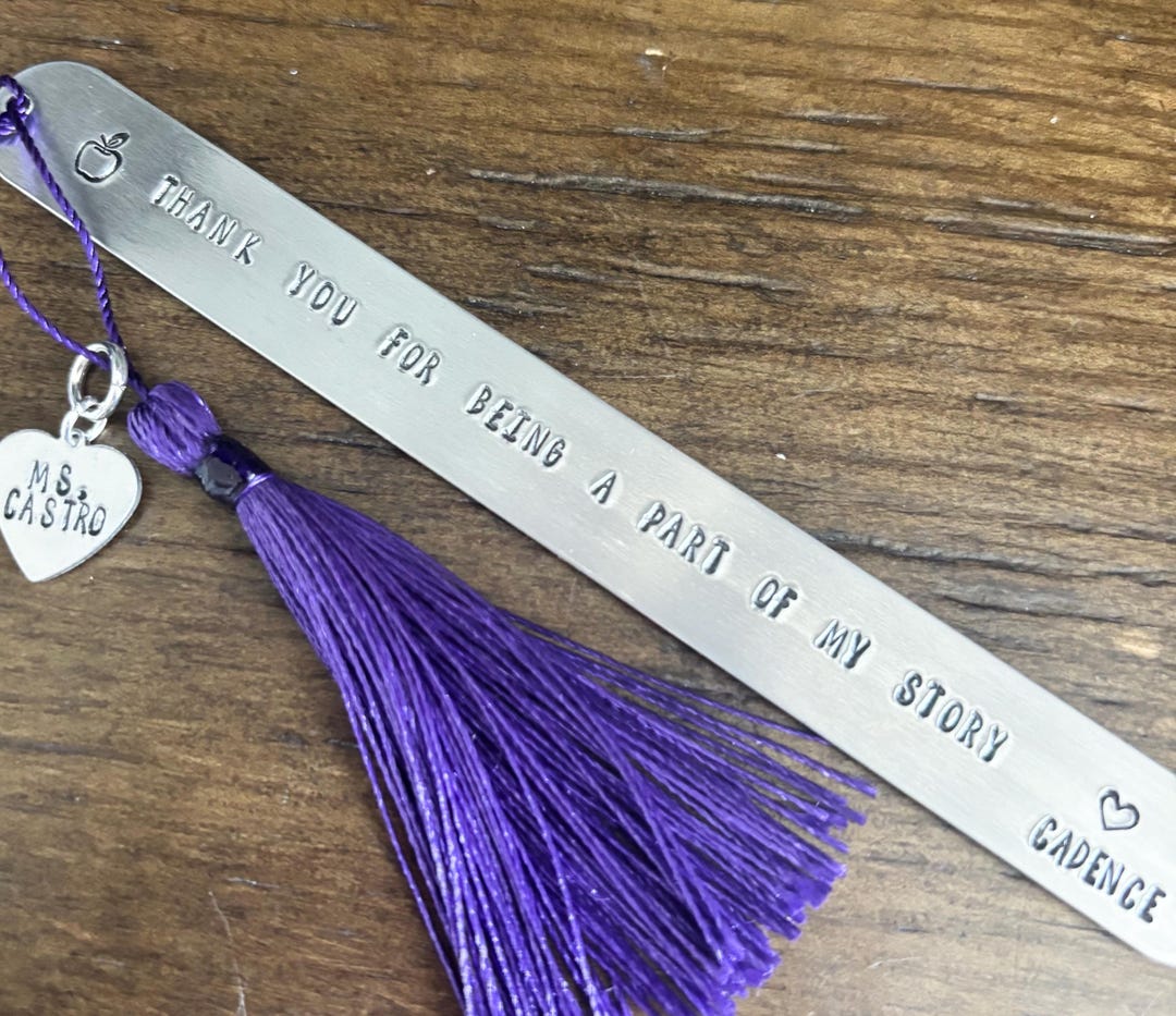 Personalized Aluminum Bookmark, Teacher Gift, Thank You Gift - Etsy