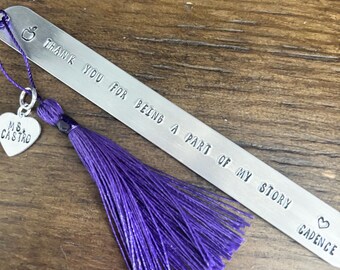 Personalized Aluminum Bookmark, Teacher Gift, Thank You Gift