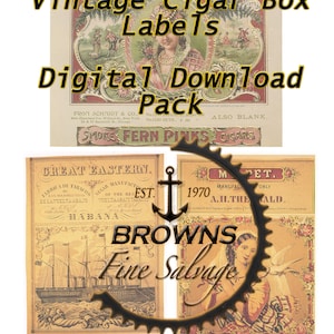 Vintage Cigar Box Labels - DIGITAL DOWNLOAD
