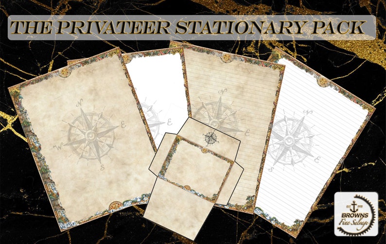PRIVATEER Digital Stationary Pack | Printable Stationary | Letter ...