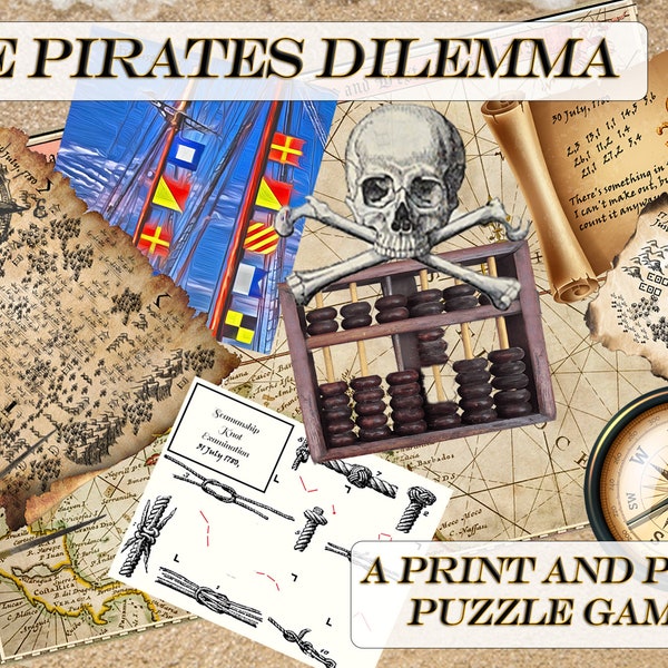 The Pirates Dilemma - A Print and Play Puzzle Game | DIY Printable Game Kit | Printable Escape Room | Printable Family Game Night Game