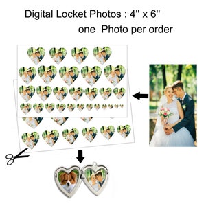 Custom Digital Photo Print Heart shaped locket Size photo Digital Locket Photo Print Locket Photo Prints Locket Pictures image 9