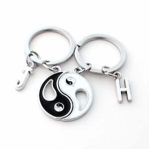 Porte-clés Ying Yang, Porte-clés Yin Yang personnalisés, Cadeaux meilleurs amis, Ensemble de porte-clés assortis, Cadeau deux soeurs, Ensemble de 2 porte-clés