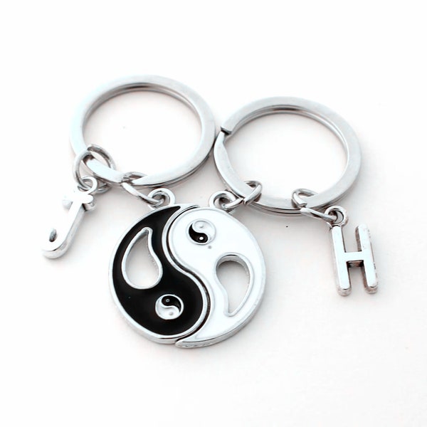 Porte-clés Ying Yang, porte-clés Yin Yang personnalisés, cadeaux Best Friends, ensemble de porte-clés assorti, deux sœurs présentes, ensemble de 2 porte-clés