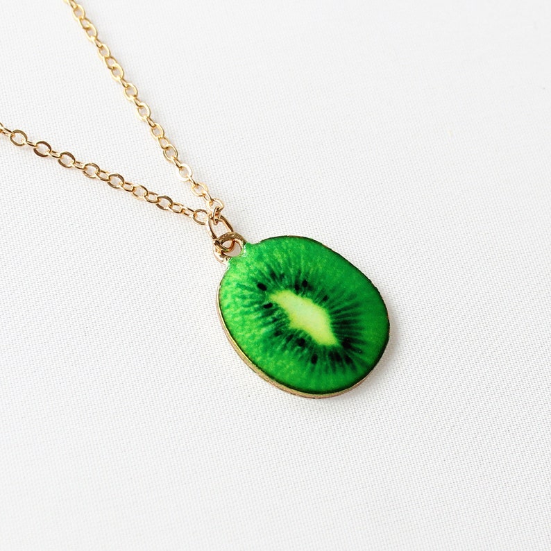 Fruit Necklace Kiwi Pendant Necklace Kiwi Necklace Kiwi Etsy