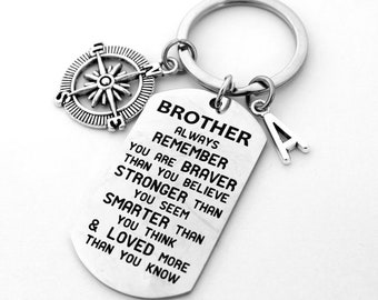 Keychain for brother,best brother, compass, keyring, keychain,gift for brother,gift,family keychain, brother's gift