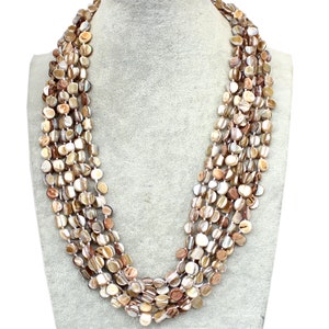 20&quot; Hand-woven Natural Multi Strand Shell Necklace Statement Wedding Woman Jewelry