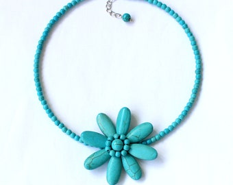 Collana turchese Collana turchese semplice Collana turchese Gioielli turchesi Collana delicata