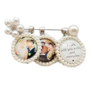 Wedding Bouquet Charms Memorial Photos ,Wedding Bouquet Charm with Photo ,Build a Bouquet Charm, Bride Keepsake ,Custom Photo Memorial Pins image 11