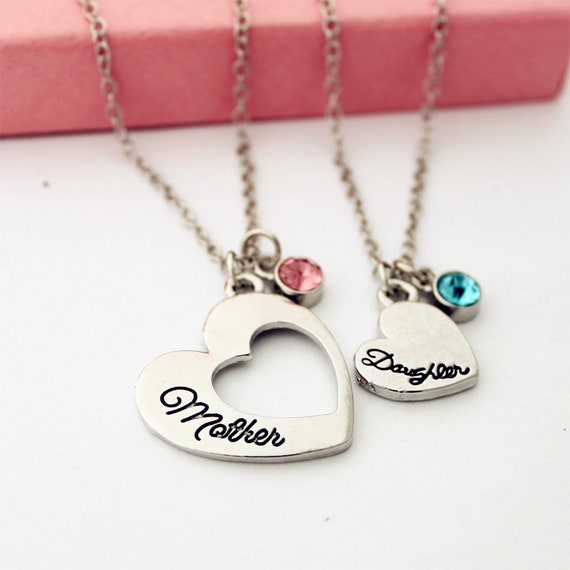 mother daughter birthstone necklace